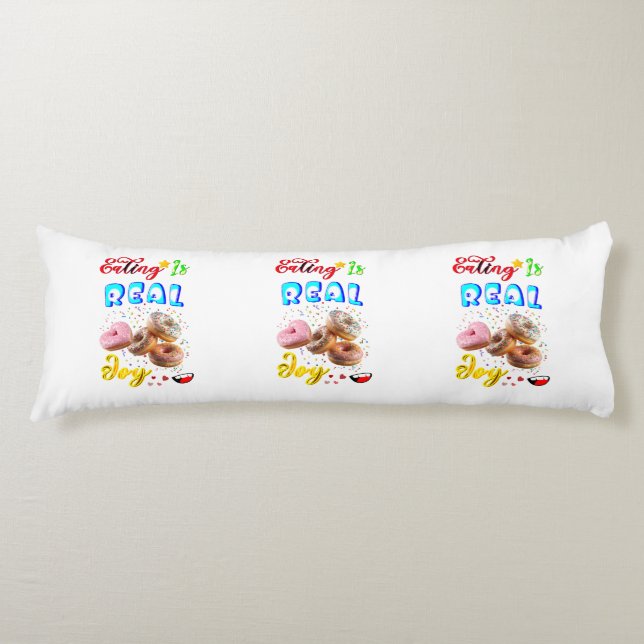 Coussins Longs Manger du polyester est une véritable joie (Devant)