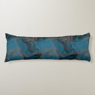 Coussins Longs Marbre bleu et gris Abstrait
