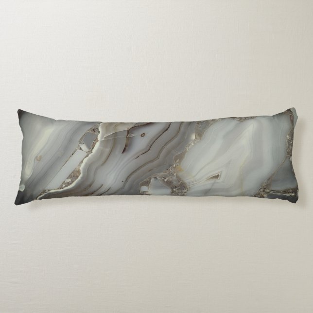 Coussins Longs Marbre Gris avec Veine d'Or (Devant)