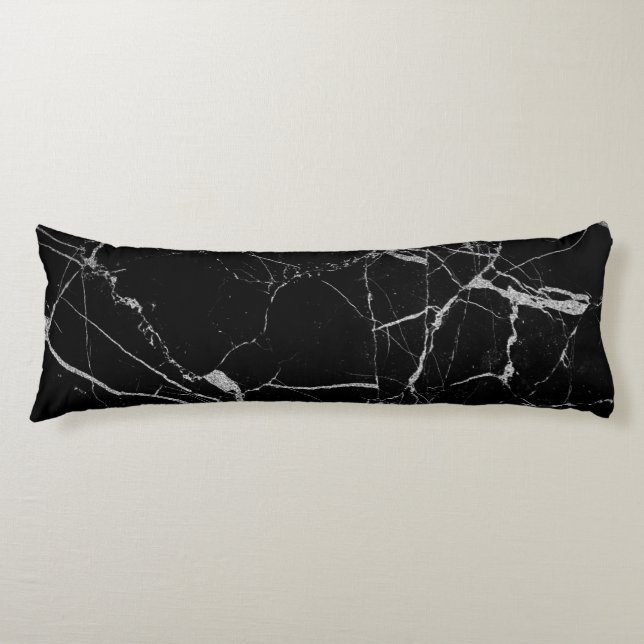 Coussins Longs Marbre noir et argent de la veine (Devant)