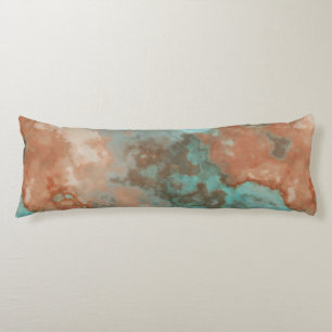 Coussins Longs Marbre turquoise et rouille Abstrait