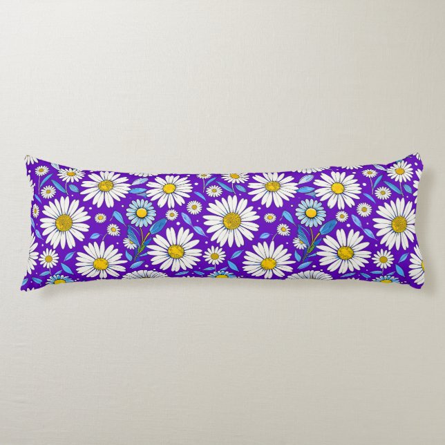 Coussins Longs Marguerites et Feuilles (Devant)