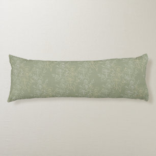 Coussins Longs Marguerites rustiques sur Sage Green, luxe botaniq
