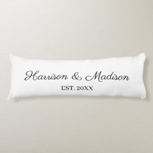 Coussins Longs Mariage de date de nom de couple de script personn