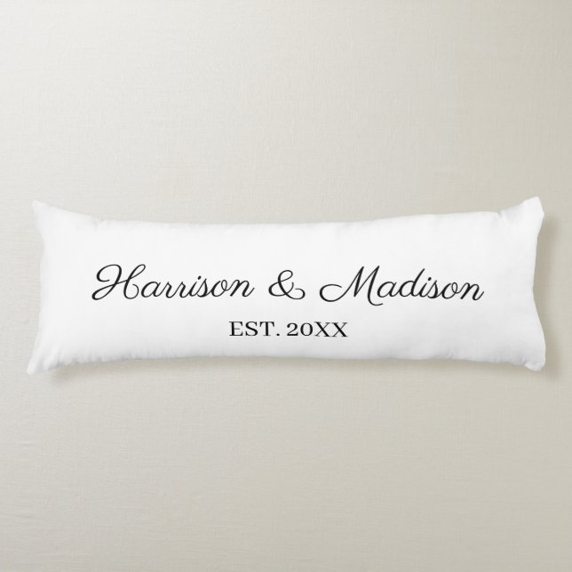 Coussins Longs Mariage de date de nom de couple de script personn (Devant)