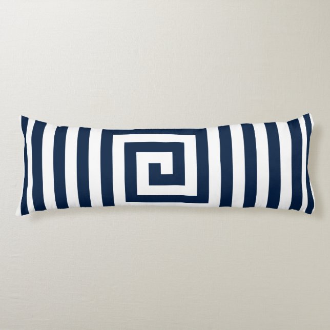 Coussins Longs Marine et White Geometrics Solid Reverse (Devant)