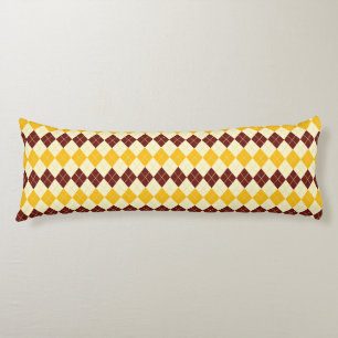 Coussins Longs Marron - Jaune Motif Tartan Écossais