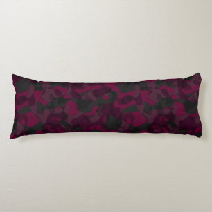Coussins Longs Marron, mûre et camouflage gris abstrait