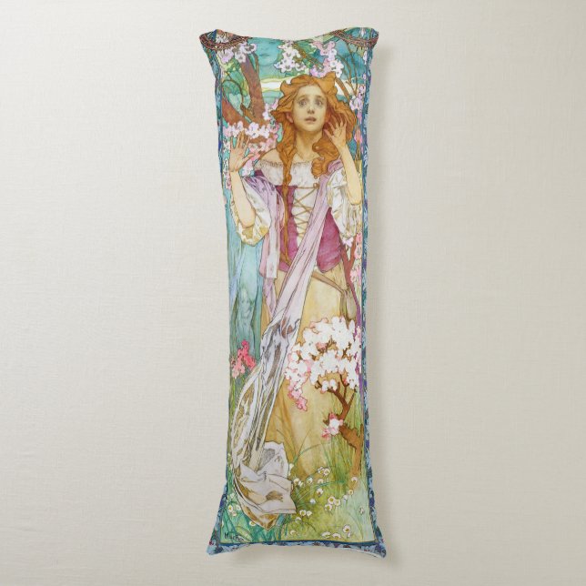 Coussins Longs Maud Adams, Jeanne d'Arc, Mucha (Devant (Vertical))
