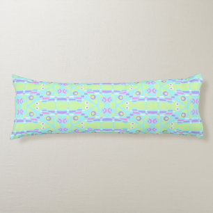 Coussins Longs Mazipoodé Leapfrog -Vert bleu violet rose blanc