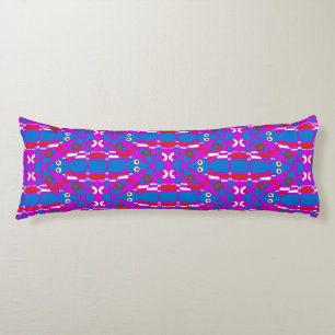 Coussins Longs Mazipoodles Leapfrog - Blue Magenta Rouge Blanc