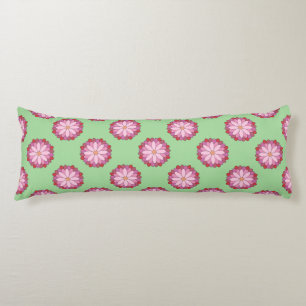 Coussins Longs Médaillon asiatique rose pastel Floral