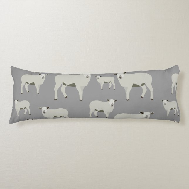 Coussins Longs Mélange mouton et agneau Motif animal de ferme (Devant)