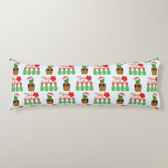 Coussins Longs Mele Kalikimaka Hawaiian Pineappy Joyeux Noël (Devant)