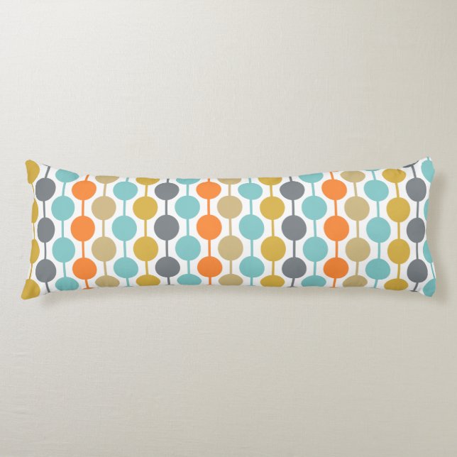 Coussins Longs Mid-Century Modern Retro Geometric Circles Pattern (Devant)