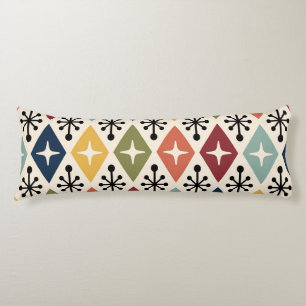 Coussins Longs Mid Century Moderne Rétro Motif Starburst