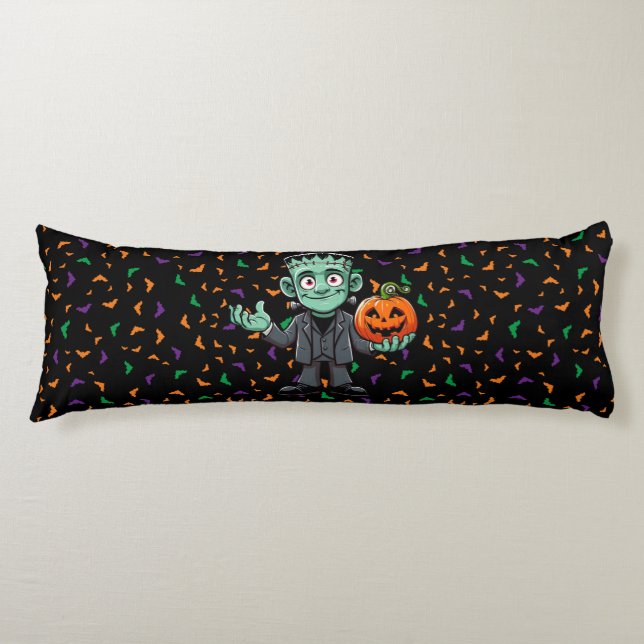 Coussins Longs Mignon, monstre du dessin animé Frankenstein (Devant)
