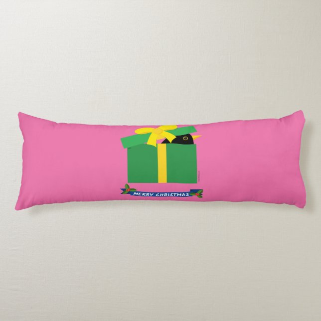 Coussins Longs Mignonne Oiseau-Noir En Sortant D'Une Boîte Cadeau (Devant)