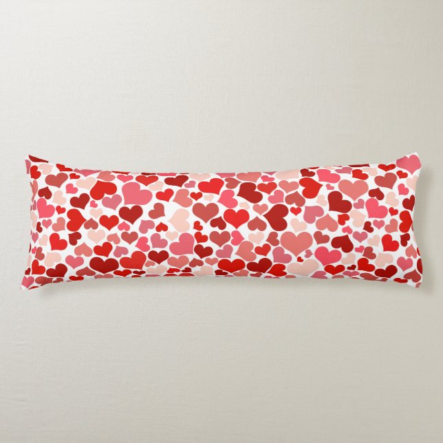 Coussins Longs Mignonne Romantique Rose Coeur Rouge Literie (Devant)