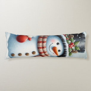 Coussins Longs Mignonne, Vintage/Whimsical bonhomme de neige de N