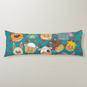 Coussins Longs Mignons animaux bleus ferme porc chiens de lapin d