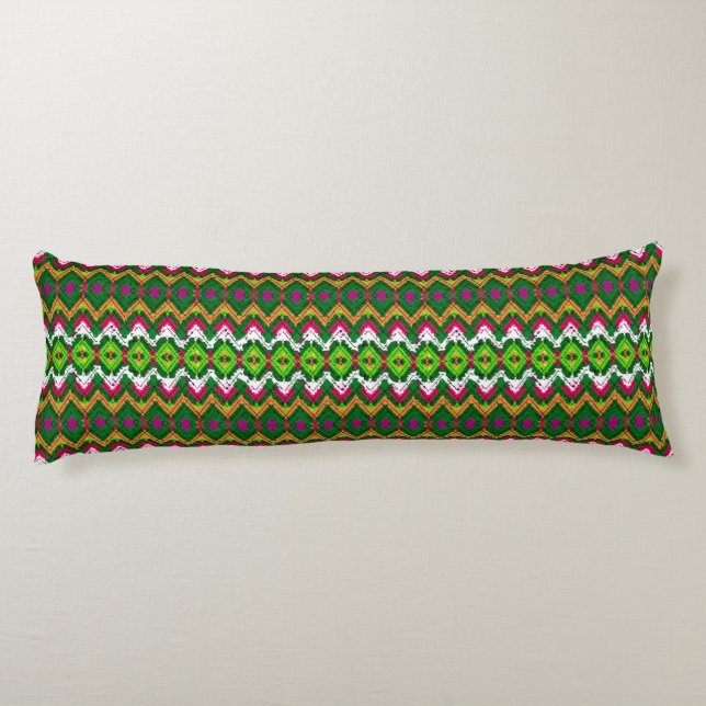 Coussins Longs Mignons motifs géométriques traditionnels colorés (Dos)