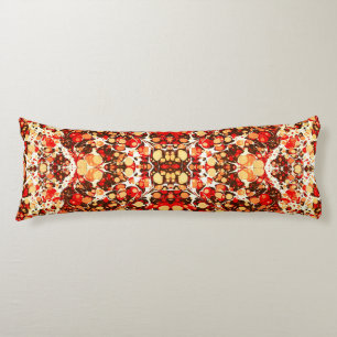 Coussins Longs Mignons rouge brun orange pierres abstraites