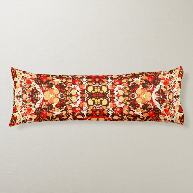 Coussins Longs Mignons rouge brun orange pierres abstraites (Devant)