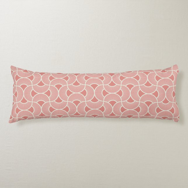 Coussins Longs Minimalist Ogee Rising Sun Fans Calm Neutral Pink (Devant)