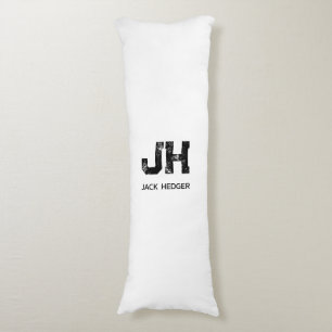 COUSSINS LONGS MINIMALISTE NOIR MONOGRAMME À DEUX LETTRES NOM BLA