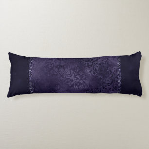 Coussins Longs Minuit Indigo Romance Satiny Grunge Damask