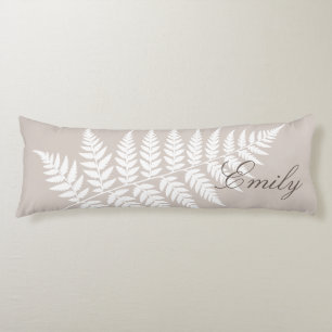 Coussins Longs Mocha Taupe Blanc Fern Élégant Minimaliste
