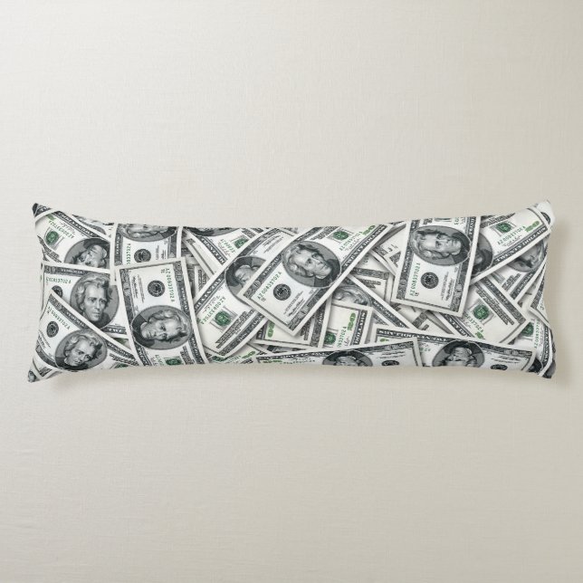 Coussins Longs Modèle de billet de vingt dollars (Devant)
