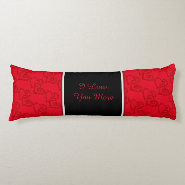 Coussins Longs Modèle de cœur pour la Saint-Valentin « Je t'aime  (Devant)