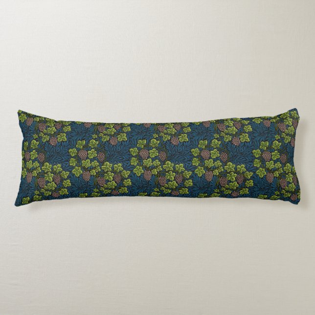 Coussins Longs Modèle de vigne de raisin noir sans couture de Wil (Devant)