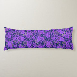 Coussins Longs Modèle floral 15.Purple.b DBlue BG