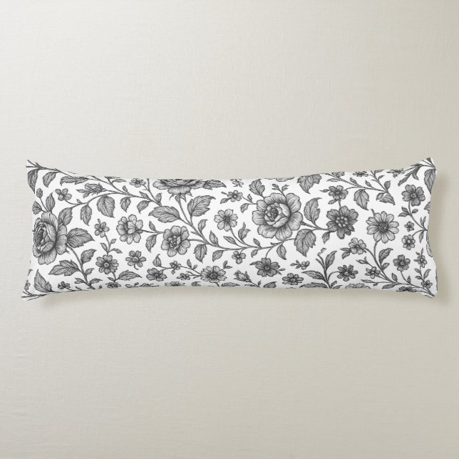 Coussins Longs Modèle Floral Rose vintage (Devant)