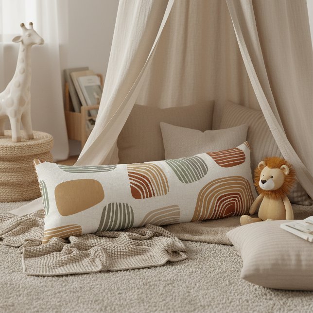 Coussins Longs Modern Boho Earth Tones Abstract ID1273 (Créateur téléchargé)