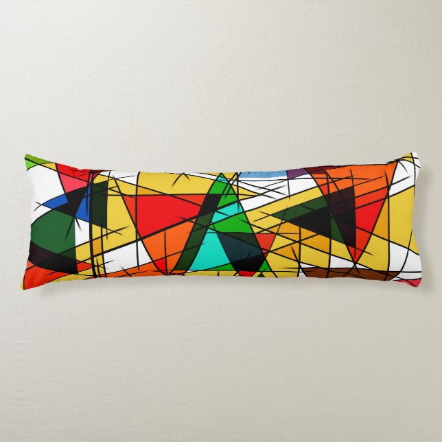 Coussins Longs Modern Triangle Colorful Geometric  (Devant)