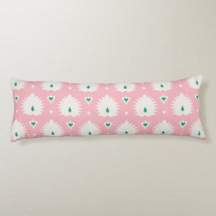 Coussins Longs Moderne chic motif ikat rose pastel et vert
