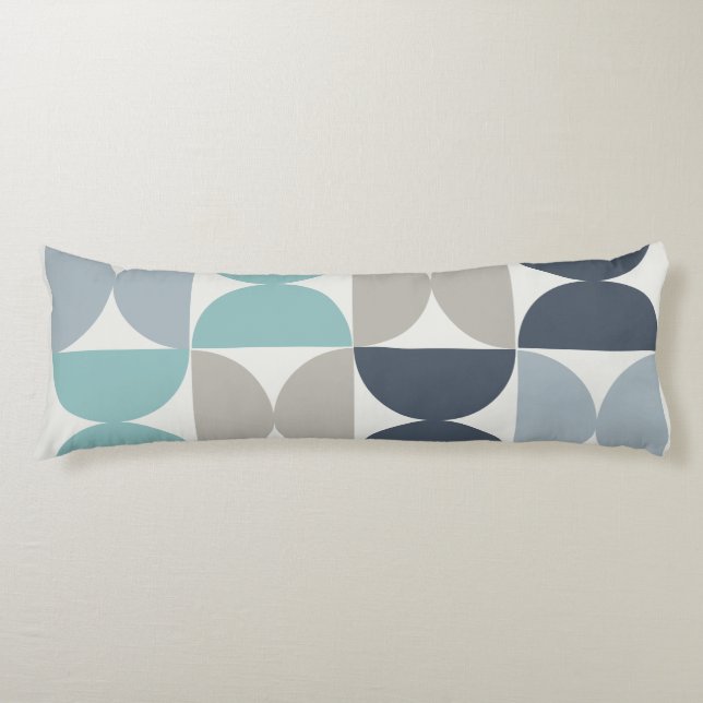 Coussins Longs Moderne du milieu du XXe siècle bleu vert et gris  (Devant)