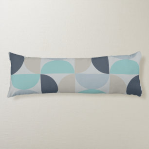Coussins Longs Moderne du milieu du XXe siècle bleu vert et gris