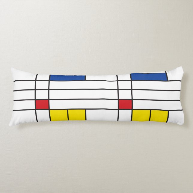 Coussins Longs Mondrian II Design d'Art Moderne Minimaliste De St (Devant)