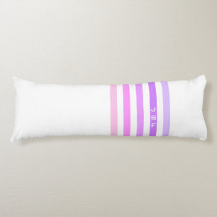 Coussins Longs Monogramme à rayures verticales rose et violet