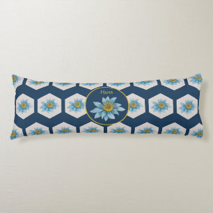 Coussins Longs Monogramme de Motif de Lily géométrique japonais