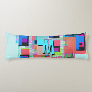 Coussins Longs Monogramme géométrique coloré inspiré des années 9