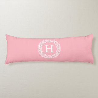 Coussins Longs Monogramme initial du cadre de ligne de clé grecqu