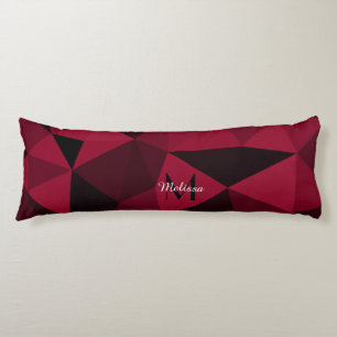 Coussins Longs Monogramme motif géométrique rose magenta rouge no