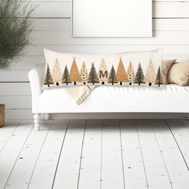 Coussins Longs Monogramme neutre des forêts d'hiver (Créateur téléchargé)