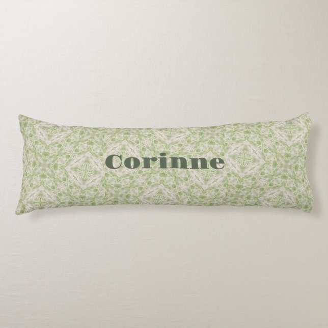 Coussins Longs Monogramme Nom Sage Green Motif | (Devant)